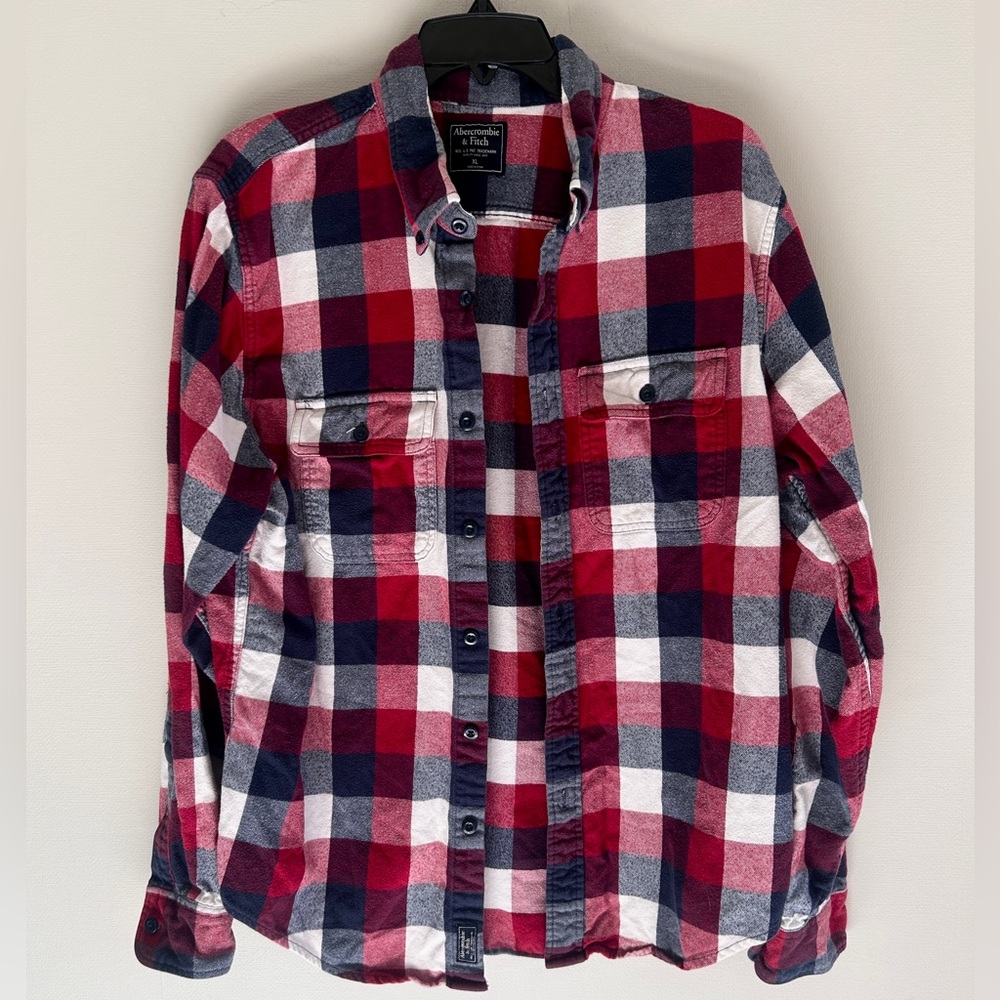 Y2K ABERCROMBIE & FITCH Buffalo Plaid Button Down Flannel Shirt Indie | Men’s XL - Picture 3 of 16